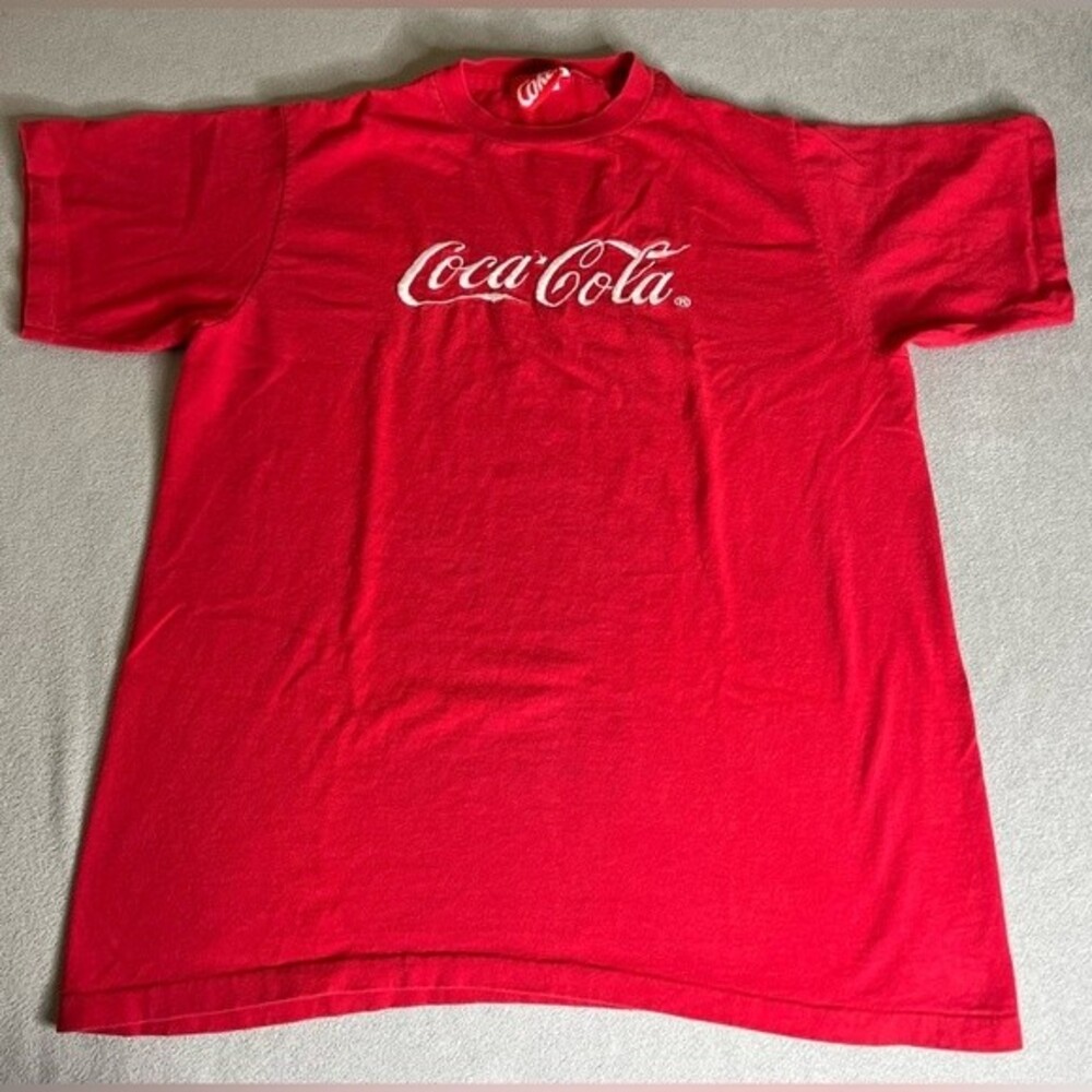Vintage coca cola embroidered shirt Size L Single stitch